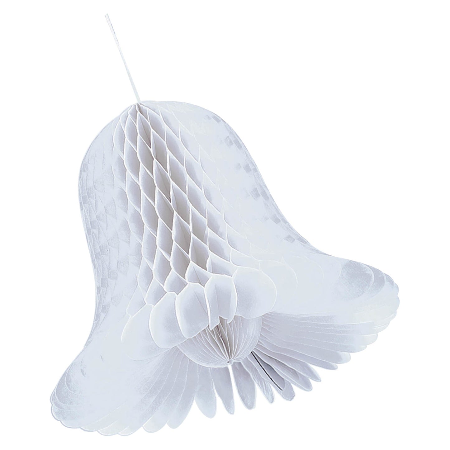 9in White Bridal Honeycomb Bells 2ct