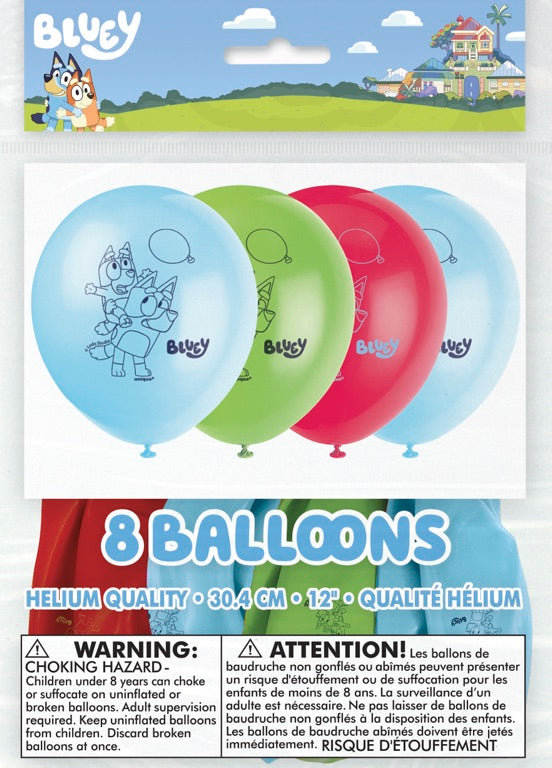 Bluey 12in Latex Balloons 8ct