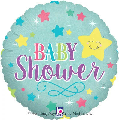 #575 Baby Shower Stars 18in Printed Mylar