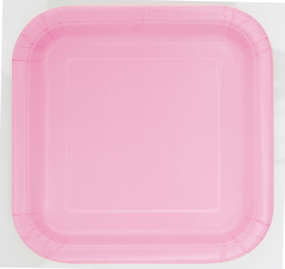 Light Pink Square 7in Dessert Plates 16ct