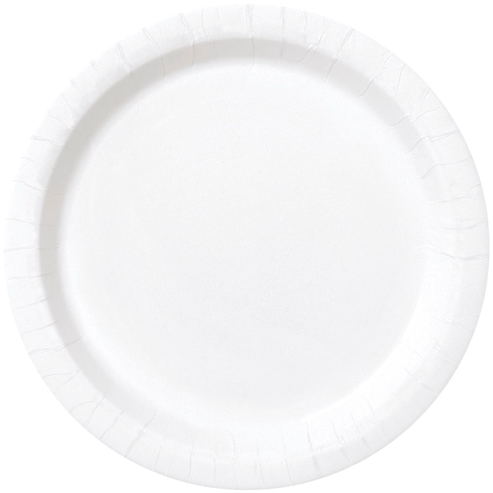 White Round 7in Dessert Plates