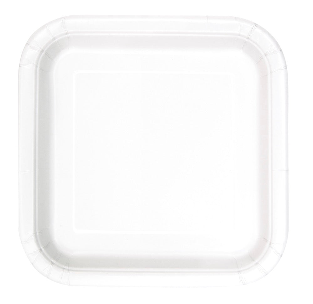 White Square 7in Dessert Plates 16ct