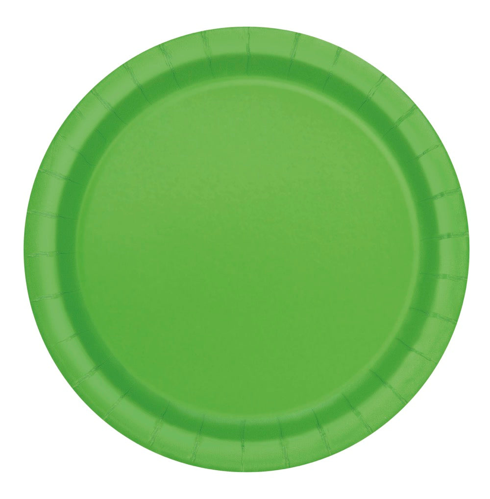 Lime Green Round 7in Dessert Plates 20ct