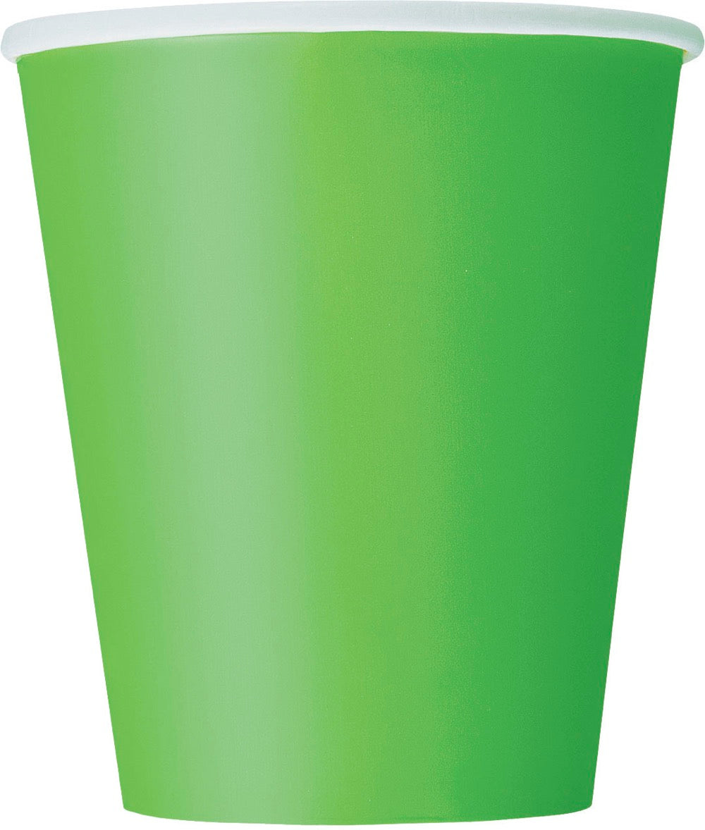 Lime Green 9oz Paper Cups 20ct