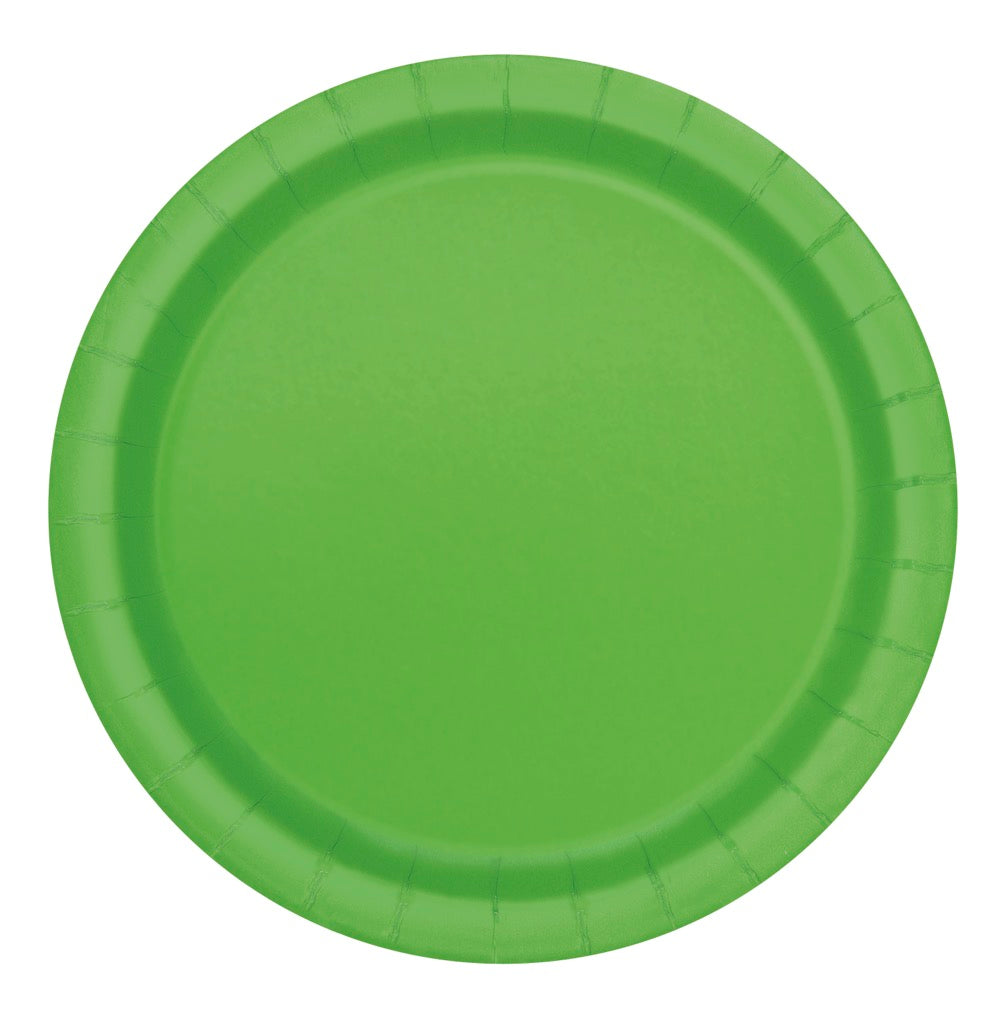 Lime Green Round 9in Dinner Plates 16ct