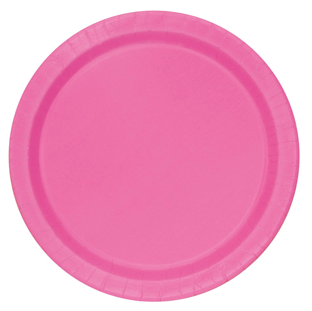 Hot Pink Round 7in Dessert Plates