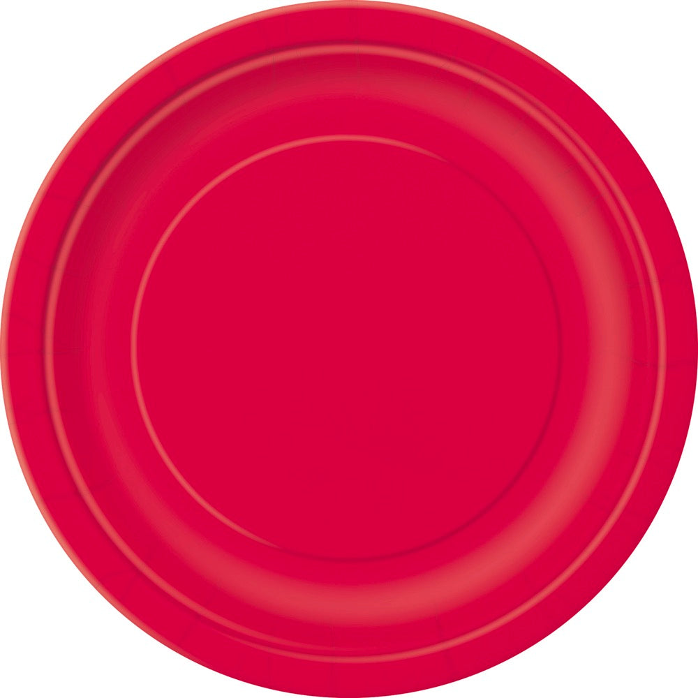 Red Round 10in Dinner Plates