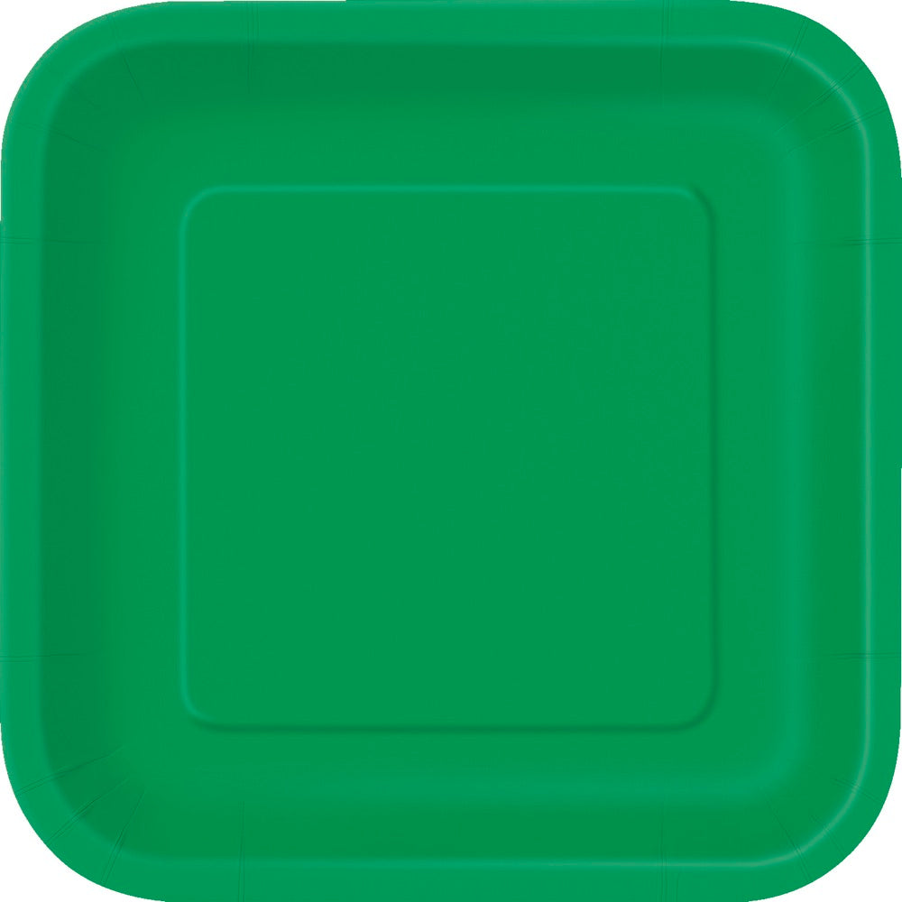 Green Square 7in Dessert Plates 16ct