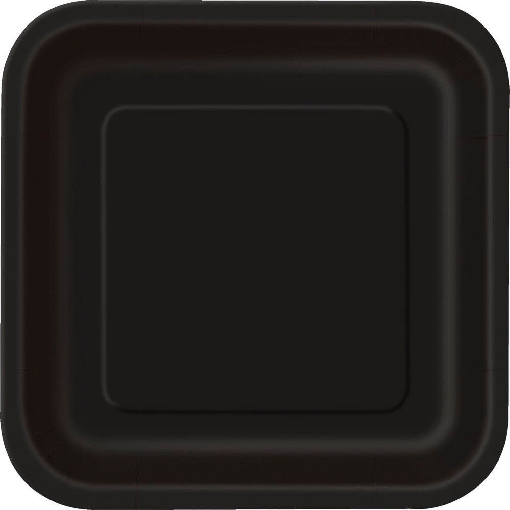 Black Square 9in Dinner Plates 14ct