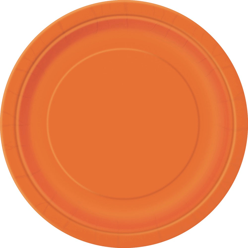 Orange Round 9in Lunch Plates