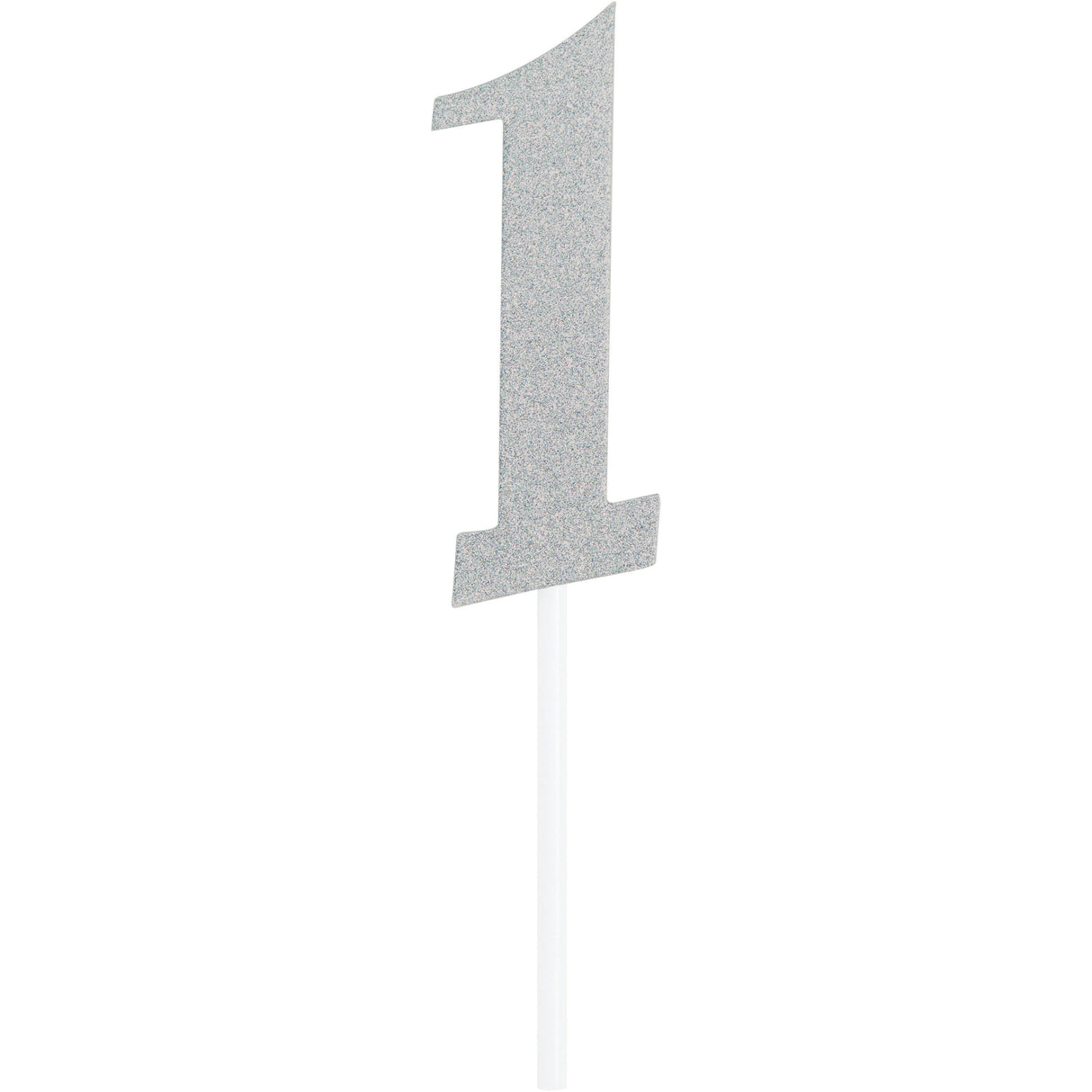 Silver Number Cake Topper 6in