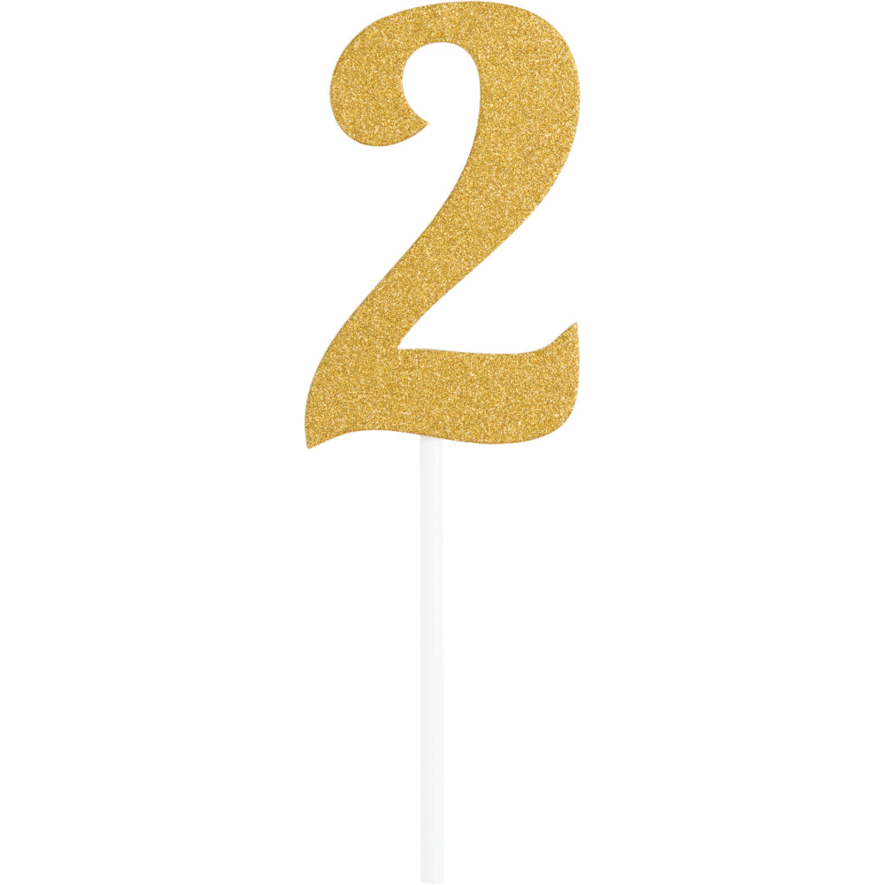 Gold Number Cake Topper 6in