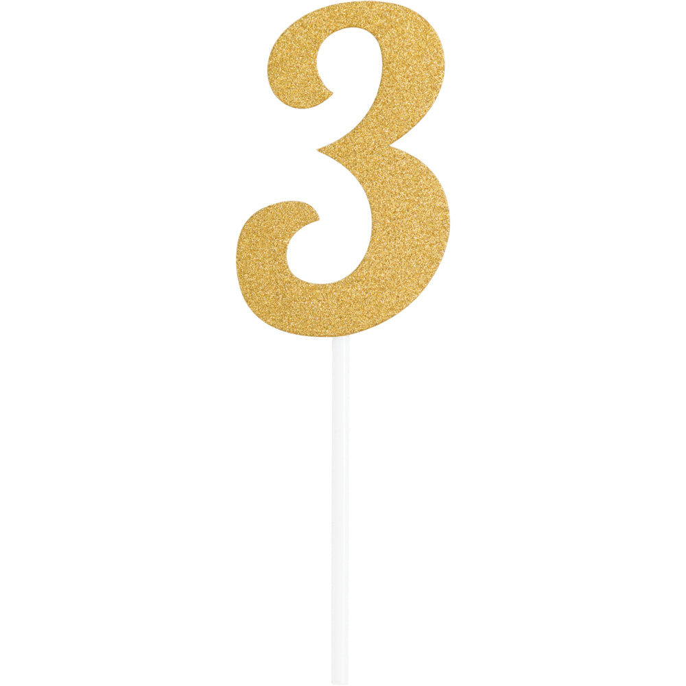 Gold Number Cake Topper 6in