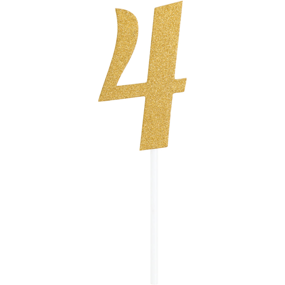 Gold Number Cake Topper 6in