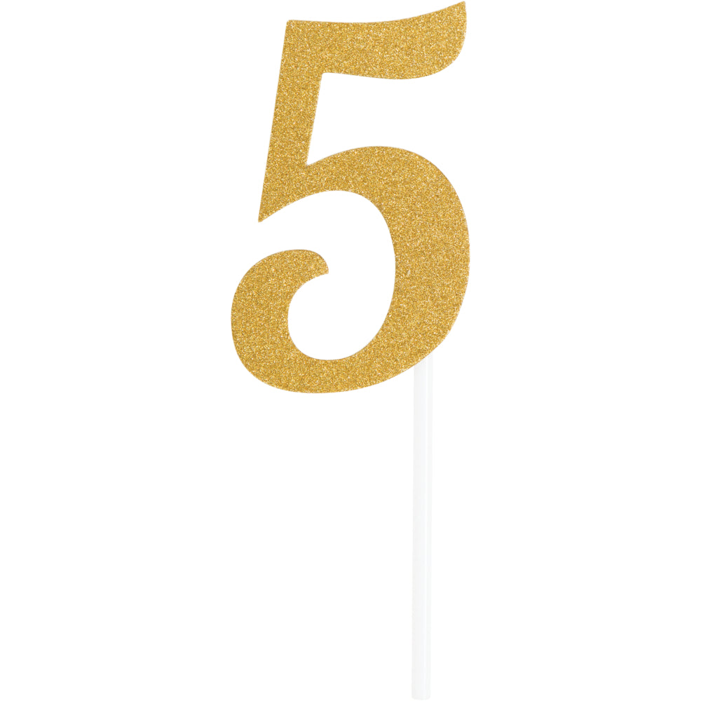 Gold Number Cake Topper 6in