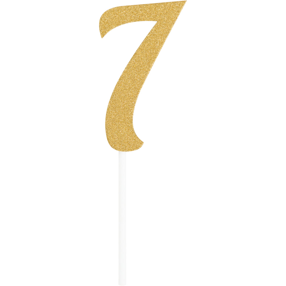 Gold Number Cake Topper 6in