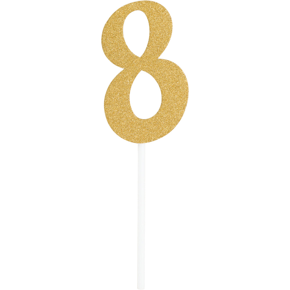 Gold Number Cake Topper 6in