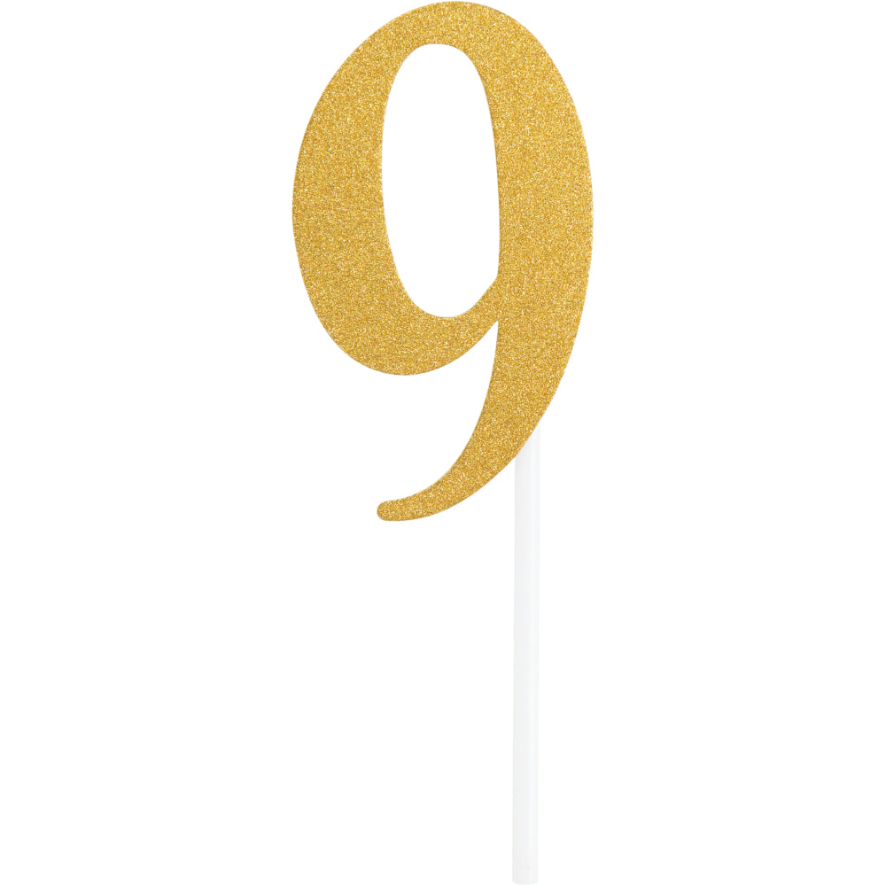 Gold Number Cake Topper 6in