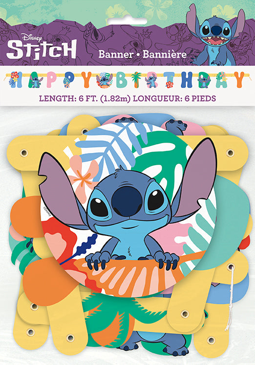 Disney Stitch "Happy Birthday" Jointed Banner
