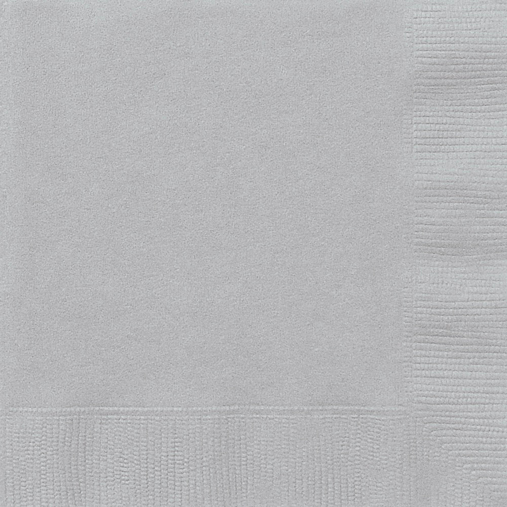 Silver Beverage Napkins