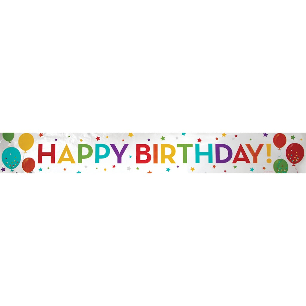 Bright Happy Birthday Foil Banner