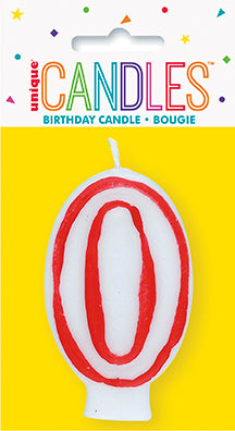 Red and White Deluxe Number Candle