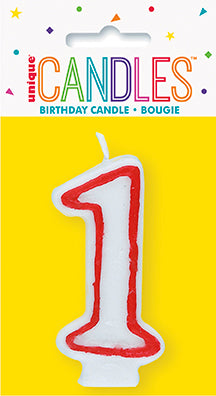 Red and White Deluxe Number Candle