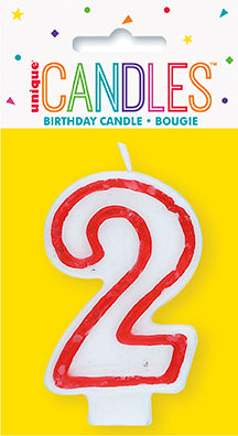 Red and White Deluxe Number Candle