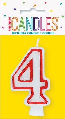 Red and White Deluxe Number Candle