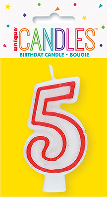 Red and White Deluxe Number Candle