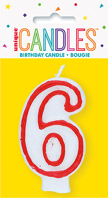 Red and White Deluxe Number Candle