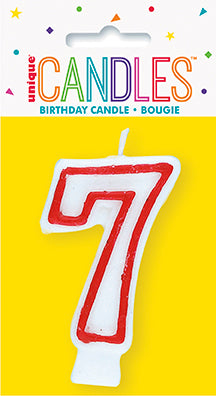 Red and White Deluxe Number Candle