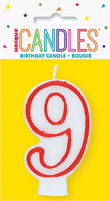 Red and White Deluxe Number Candle