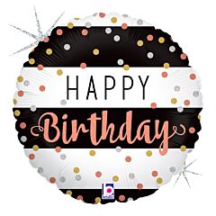 #337 Rose Gold Birthday 18in Printed Mylar