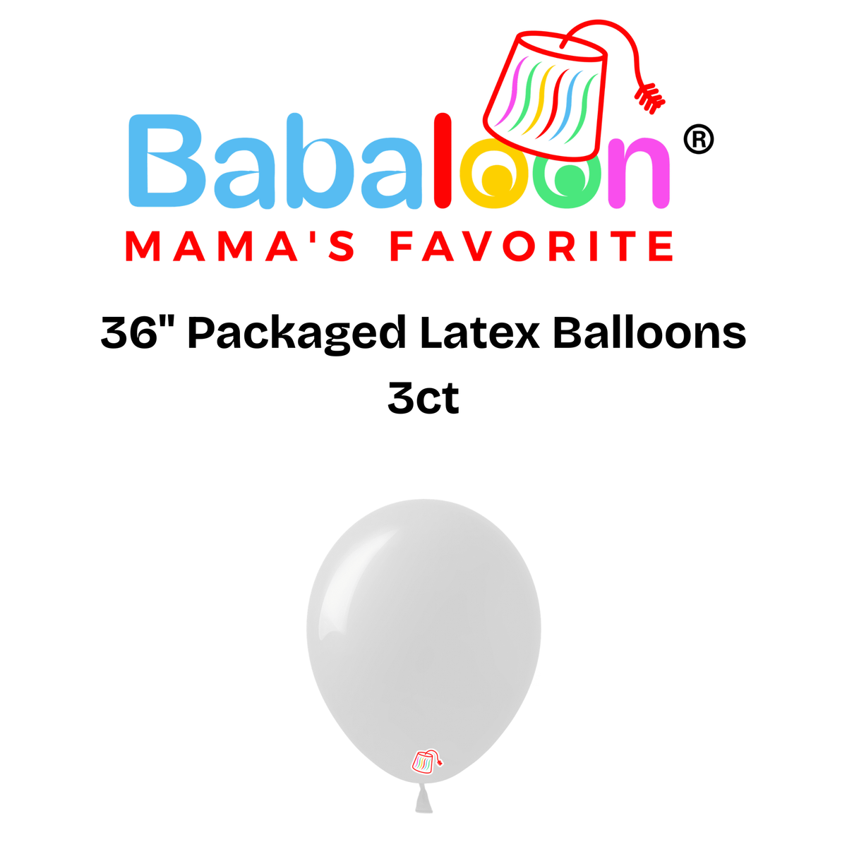 36" Packaged Latex Balloons 3ct - Not Inflated