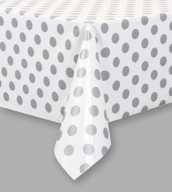 Polka Dots Rectangular Plastic Table Cover 54in x 108in