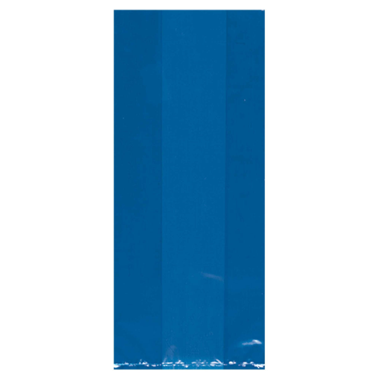 Bright Royal Blue Small Cello Party Bags - 4in x 9.5in x 2in - 25ct