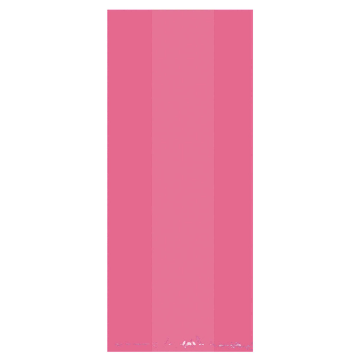 Bright Pink Large Cello Party Bags - 5in x 11.5in x 3in - 25ct