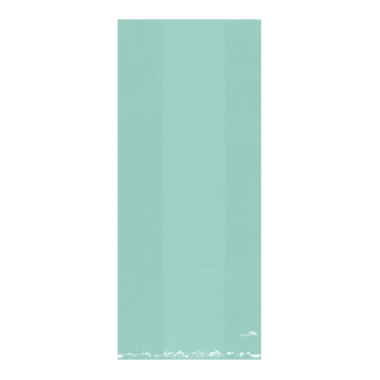 Robins Egg Blue Large Cello Party Bags - 5in x 11.5in x 3in - 25ct