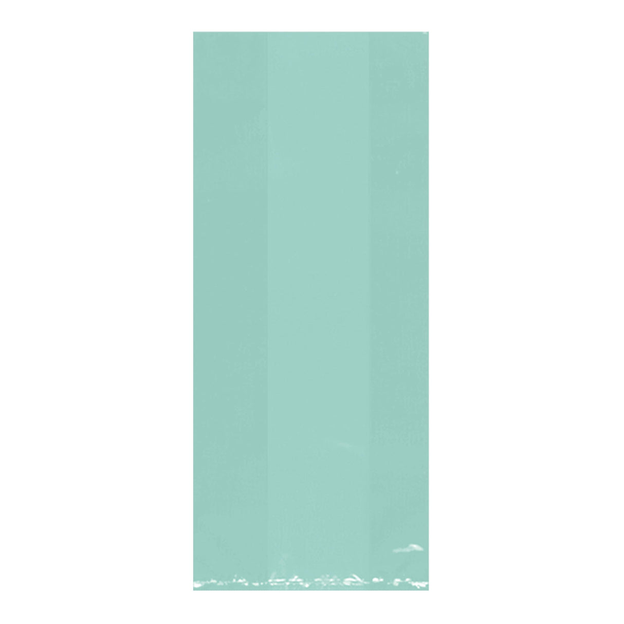 Robins Egg Blue Large Cello Party Bags - 5in x 11.5in x 3in - 25ct