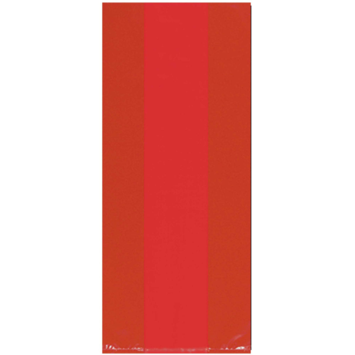 Apple Red Large Cello Party Bags - 5in x 11.5in x 3in - 25ct