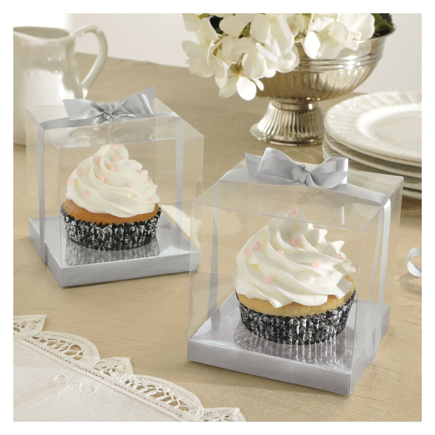 Cupcake Boxes - Silver 20ct