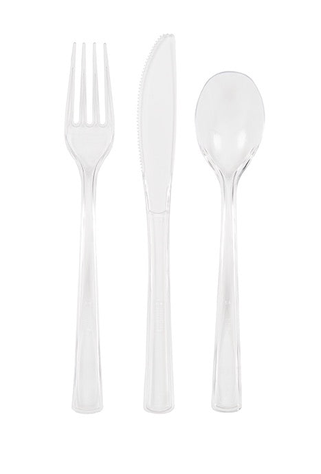Clear Assorted Plastic Cutlery 18ct