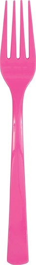 Hot Pink Plastic Forks 18ct
