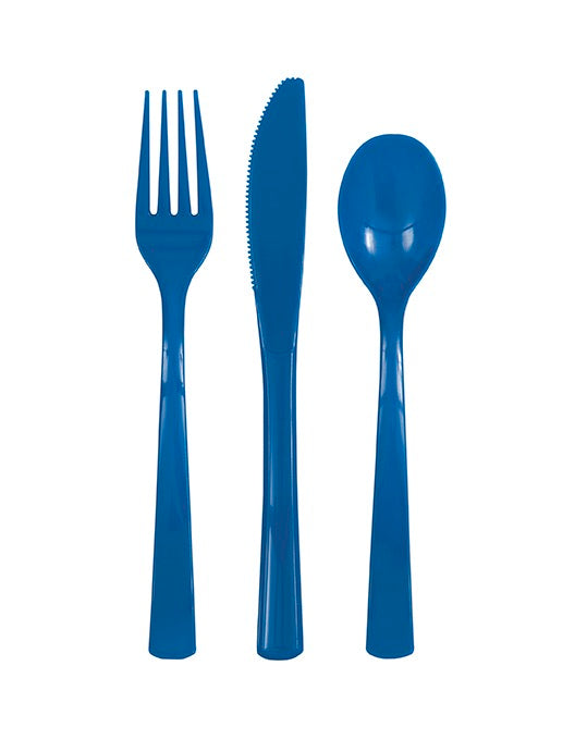 Royal Blue Assorted Plastic Cutlery 18ct