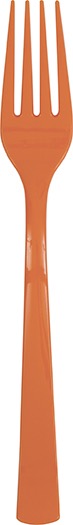 Orange Plastic Forks 18ct