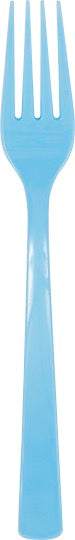 Powder Blue Plastic Forks 18ct