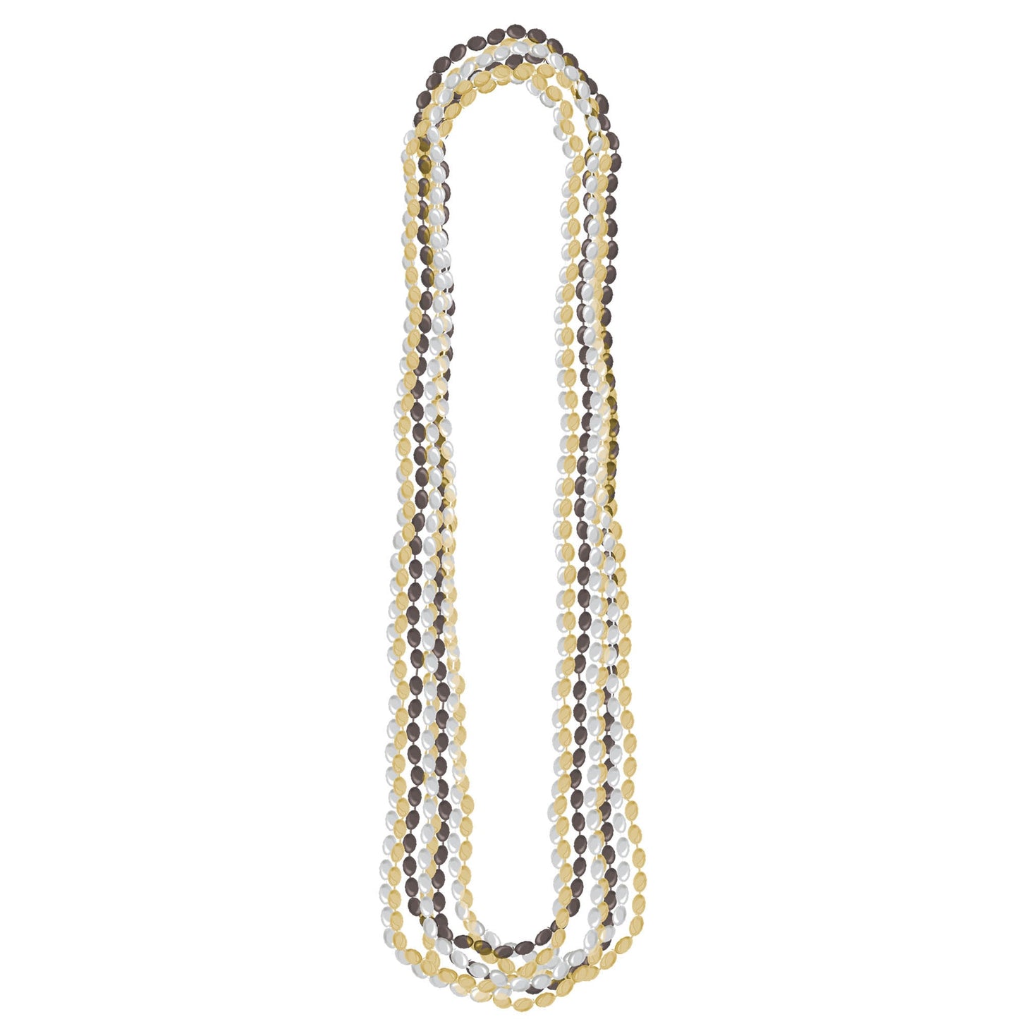 Black, Silver, Gold Metallic Bead Necklaces 8ct