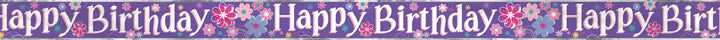 Foil Birthday Blossoms Banner 12ft