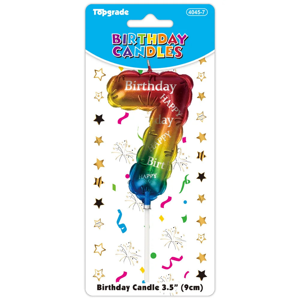 Birthday "Balloon" Number Candle 3.5in